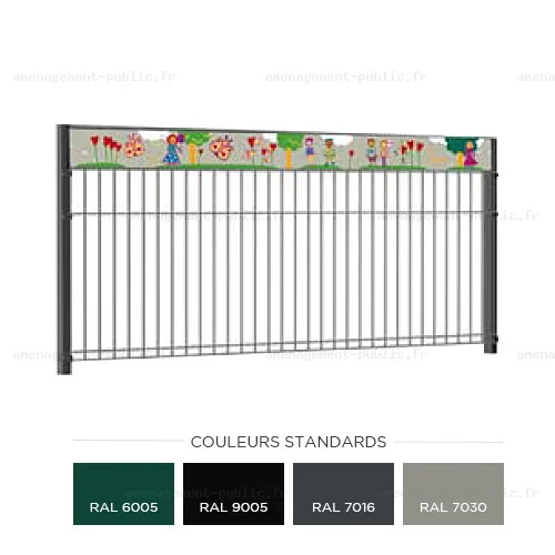 Grille de clôture en treillis soudé – Frise ludique